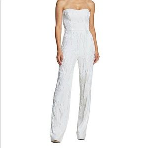 Dress the Population Andy Jumpsuit White Bridal Sequin XS